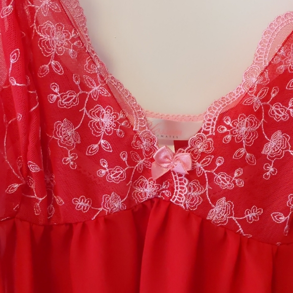 Sheer Embroidered Babydoll - 1X - Picture 2 of 4